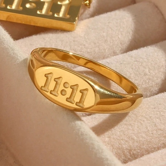 NEW 11:11 Angel Number Gold Ring - Picture 2 of 7